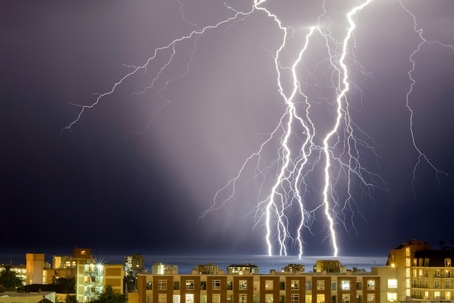 Lighting strikes off florida coast