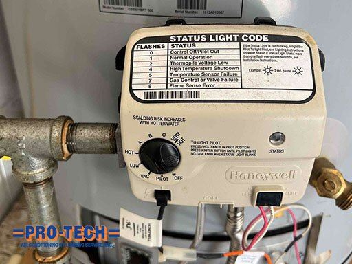 picture of a water heater gas control valve
